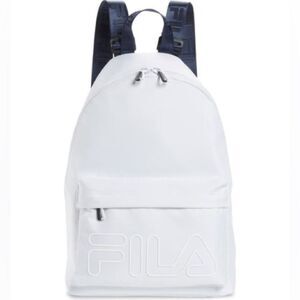 FILA All White Backpack Blue Straps